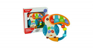 Tukán alakú zenélő oktatójáték színes zongora billentyűkkel babáknak