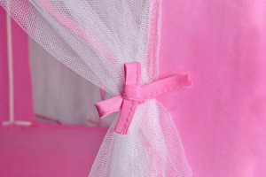 Mesebeli hercegnő kastély gyermek játszósátor, függöny díszek, állómagasság 89cm