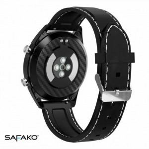 Safako SWP70 ezüst óra fekete szíjjal