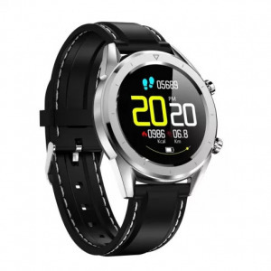 Safako SWP70 ezüst óra fekete szíjjal