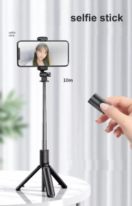 Bluetooth szelfibot tripod funkcióval, távirányítóval 18.5cm-68cm, fekete