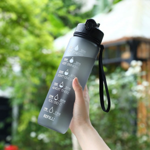 Motivációs kulacs 1000 ml - szürke