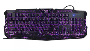 Vezetékes Billentyűzet M200, USB, nemzetközi elrendezés, RGB világítás, fekete