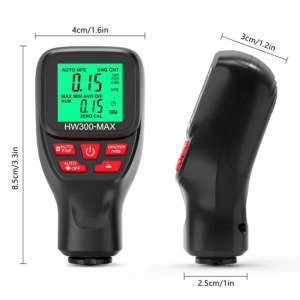 Autós festékvastagság mérő, digitális, hordozható mérőműszer, LCD, fekete