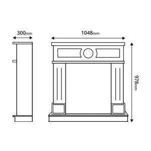 Elektromos kandalló Ambasador barna & Gala silver, 1000x1048x300 mm, 2000 W