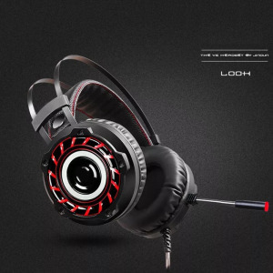 Gamer fejhallgató, USB, 2x3,5mm jack vezetékes, RGB LED, hangerőszabályzó