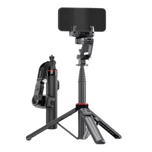 Mobiltelefon képstabilizátor, AI követés,1 axis gimbal, tripod/szelfibot