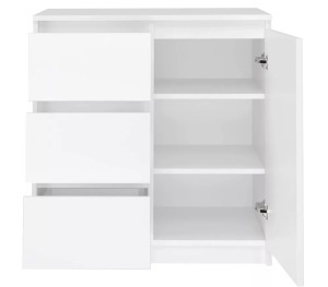 Drohmo 1D3S + 2D3S fiókos szekrény, 200x75x40 cm, fehér
