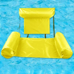 Nagyméretű, felfújható úszófotel, medence fotel - citromsárga