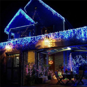 180 LED-es 8 programos karácsonyi jégcsap fényfüzér, izzósor, 8,5 m - kék 180 LED-es 8 programos karácsonyi jégcsap fényfüzér, izzósor, 8,5 m - kék