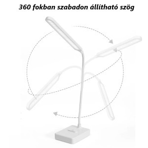 Flexibilis asztali LED Lámpa, állítható fényerő, színhőmérséklet, akkumulátor