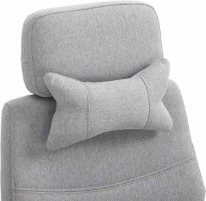 Fejtámlás, lábtartós irodai forgószék, világos szürke