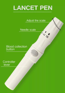 Glükométer készlet, vércukorszintmérő, 50 teszt, 50 tű, ujjbegyszúró toll