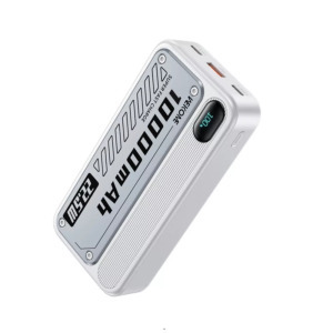 Wekome Powerbank 10000mAh, külső akkumulátor, 22.5W 2xUSB-C, 1xUSB-A, fehér