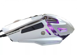 Vezetékes Gaming egér GM98, 7200dpi, RGB világítás, ezüst