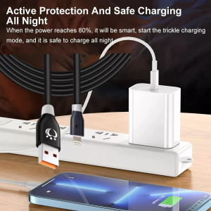 Adat-és töltőkábel K192, 150 cm, Lightning/USB, 2.4A gyors töltés, fekete