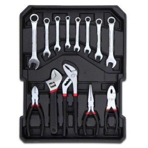 187 részes barkácskészlet gurulós bőröndben