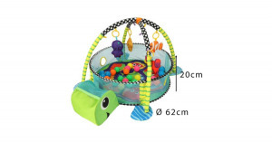 3in1 többfunkciós teknősbéka járóka és oktatószőnyeg kiegészítőkkel, 30db labdával