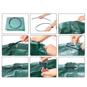 Összecsukható kerti hulladékgyűjtő táska, 120 literes - zöld