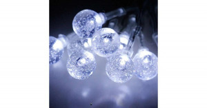 Fényfüzér üveggolyókkal, hidegfehér, 30 LED, 3 méter