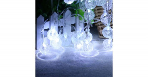 Fényfüzér üveggolyókkal, hidegfehér, 30 LED, 3 méter