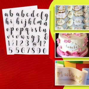 Szilikon ABC-s torta-desszert díszítő forma 8. minta