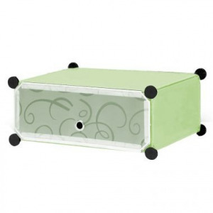 Műanyag elemes cipőtároló szekrény zöld