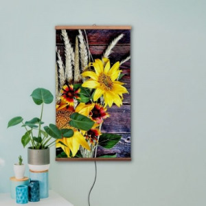 Infravörös fűtőpanel, infrapanel 500W, 105 x 60 cm, napraforgó képpel