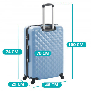 Utazóbőrönd szett kozmetikai táskával, acélkék