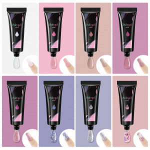 Glamador UV poli gél köröm készlet - 8 szín, köröm hosszabbító, teljes köröm gél készlet, UV gél