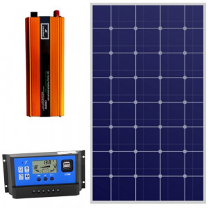 220V/12Vnapelem rendszer 250Wpanel 2000W inverter/ töltésvezérlő (50A)