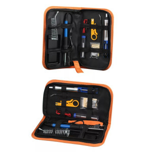 Forrasztópáka készlet, 60W, 200-450°C, páka, tartó, 15db-os készlet, táska