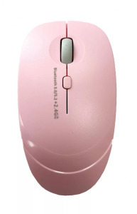 Vezeték nélküli egér, 2 üzemmód: 2.4GHz/BT 5.2, cserélhető borítás, pink