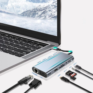 USB Type-C HUB 11 portos átalakító