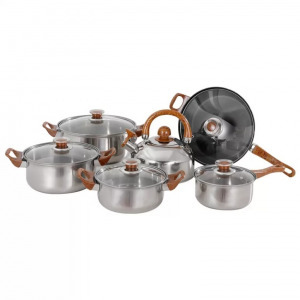 12 részes inox edénykészlet teáskannával G012 12 részes inox edénykészlet teáskannával G012