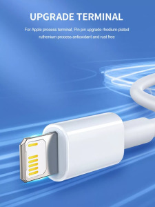Prémium Adat- és Töltőkábel, Lightning/USB típusú, 1 méter, fehér