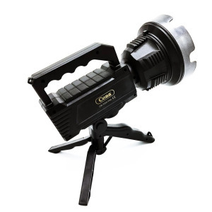 Kis kézi keresőlámpa extra erős LED lámpa akkumulátorral tripod állvánnyal 300M, 100 W - COBA-CB-T200