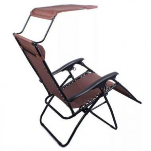 Zéró gravitáció szék napellenzővel és pohártartóval 2db, barna