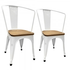 Panni  fém étkezőszék 2 db világos fa ülés