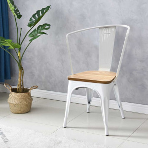 Panni  fém étkezőszék 2 db világos fa ülés