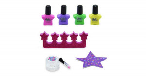 Manikűr-pedikűr szett kislányoknak csillag alakú körömlakkos üvegekkel