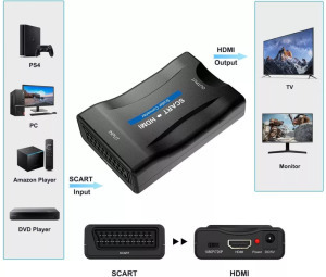 Scart->HDMI átalakító adapter, Scart anya -> HDMI anya, audio-video konvert