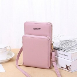 Cipzáros crossbody, női táska - rózsaszín