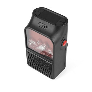 900W Mini, kandalló hatású elektromos hősugárzó távirányítóval és LCD kijelzővel