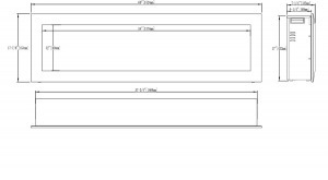 Elektromos fali-beépithető kandalló Racy 60, 454 x 1524 x 185 mm, 1500 W