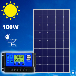 100W napelem + töltésvezérlő / napelemes szigetüzem