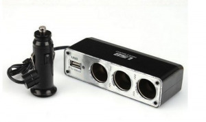 Autós szivargyújtó elosztó + USB