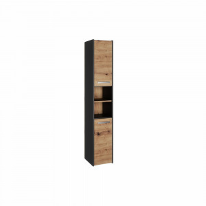 Riano MIX S30 fürdőszoba szekrény, 170x30x30 cm, antracit-tölgy