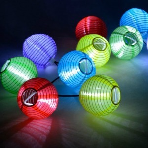 10 db-os színes szolár lampionfüzér