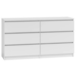 Drohmo M6 140 2X3 komód, 138x75x40 cm, fehér